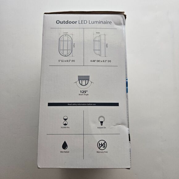 Euri Bulkhead Wall Light LED Cool White Outdoor Non Dimmable Lighting - Picture 4 of 6